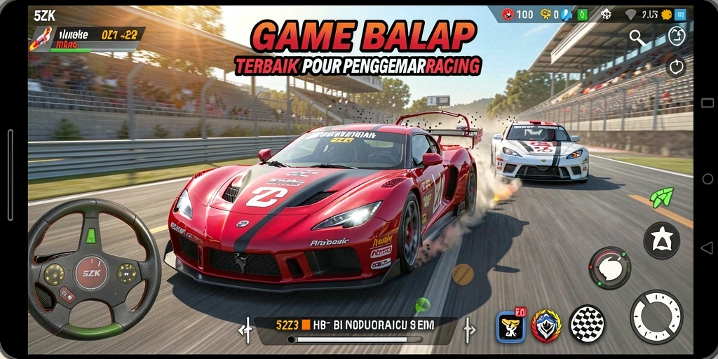 Tampilan gameplay balapan yang mendebarkan di 5ZK.