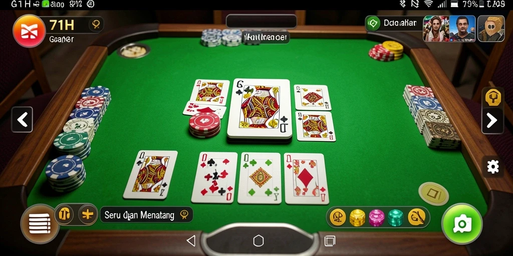 Tampilan gameplay seru dari permainan Gaple 71H.