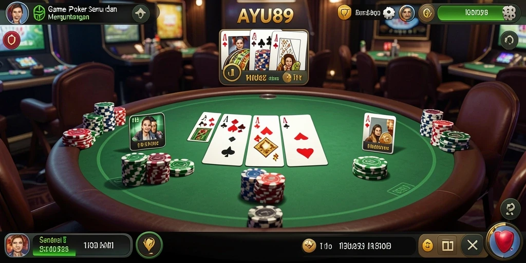 Tampilan gameplay AYU89 yang penuh aksi poker seru.