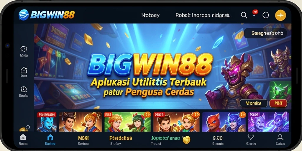Tampilan antarmuka utama aplikasi BIGWIN88 yang intuitif dan fungsional.
