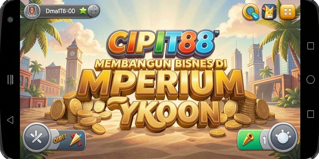Tangkapan layar utama CIPIT88 menampilkan gameplay dinamis dari pengelolaan bisnis Tycoon.