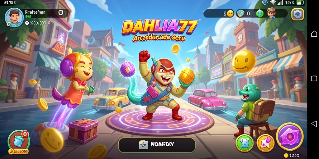 Screenshot DAHLIA77 menampilkan karakter dalam aksi seru di dunia arcade.