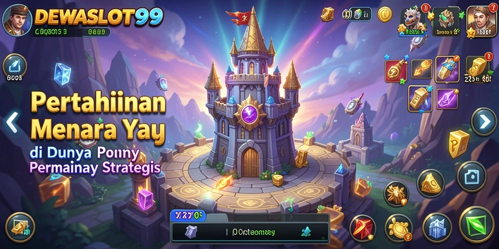 Tampilan menarik dari gameplay Tower Defense DEWASLOT99.