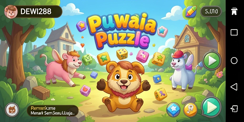 Screengrab gameplay DEWI288 menampilkan tantangan puzzle interaktif.