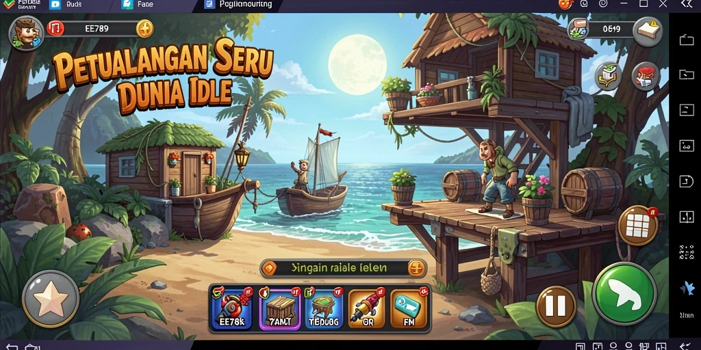 Tampilan gameplay Idle EE789 yang menarik dan penuh warna.