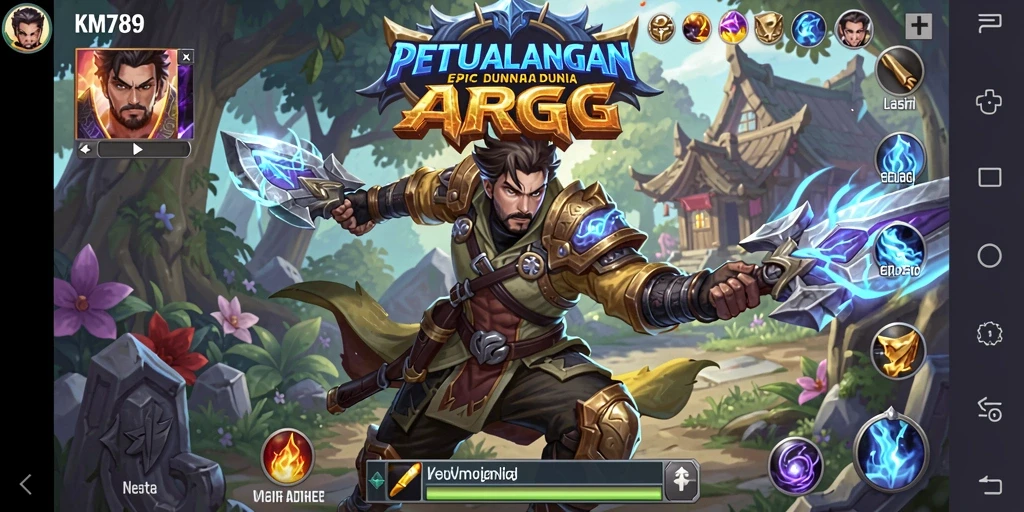 Tampilan aksi seru dalam gameplay ARPG KM789.