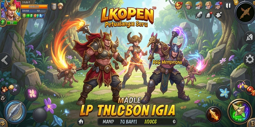 Tampilan gameplay menarik dari LKOPEN yang menunjukkan pertempuran epik RPG.