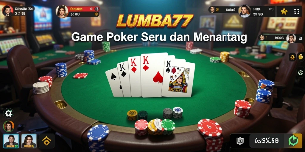 Screenshot gameplay Poker di LUMBA77 yang menampilkan suasana permainan.