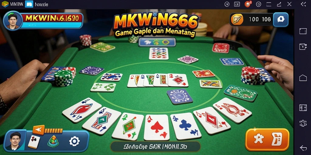 Tampilan gameplay menarik dari MKWIN666 dengan suasana Gaple yang seru.