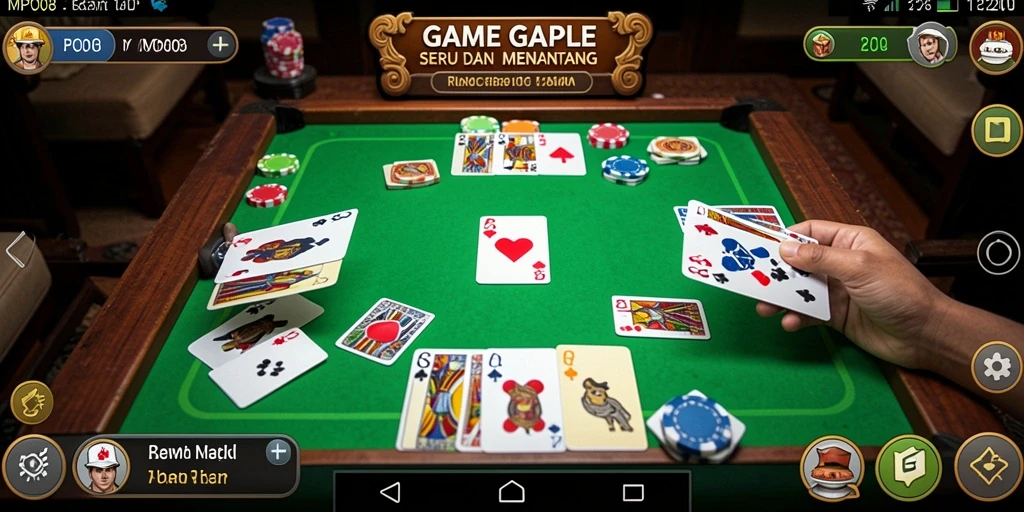 Tampilan menarik dari gameplay Gaple MPO08 yang seru.
