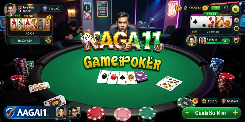 Screenshot NAGA11 menampilkan gameplay seru dari permainan Poker.