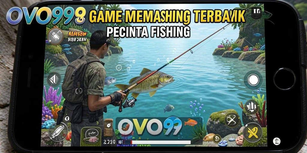 Tampilan gameplay menarik dari OVO99 yang menampilkan aksi memancing.