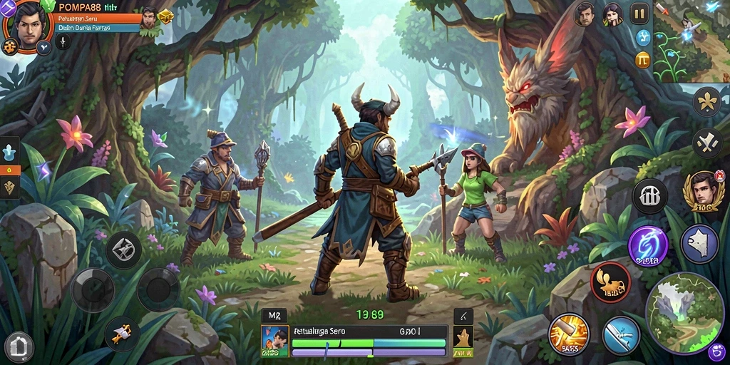 Tampilan gameplay POMPA88 yang menakjubkan dalam dunia petualangan.