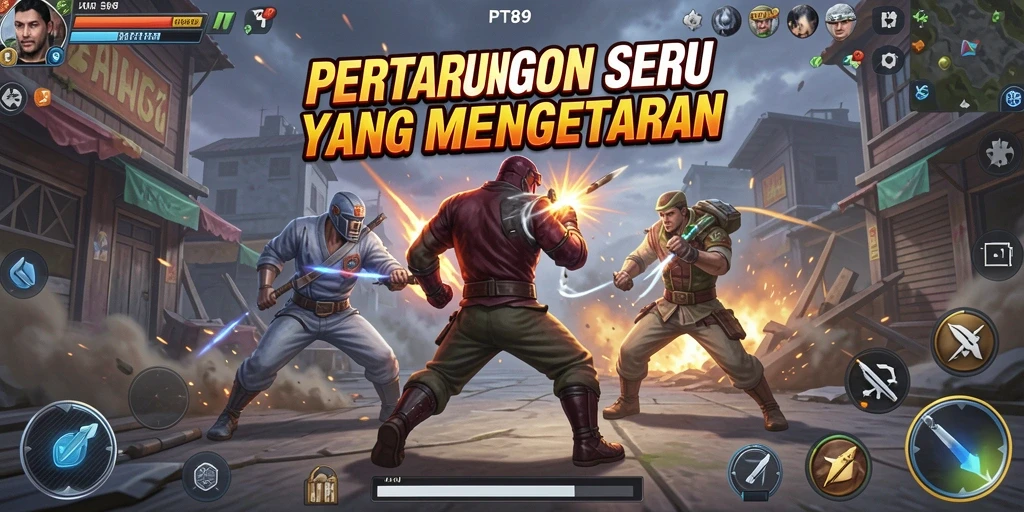 Tangkapan layar PT89 menampilkan aksi seru dalam permainan Action.