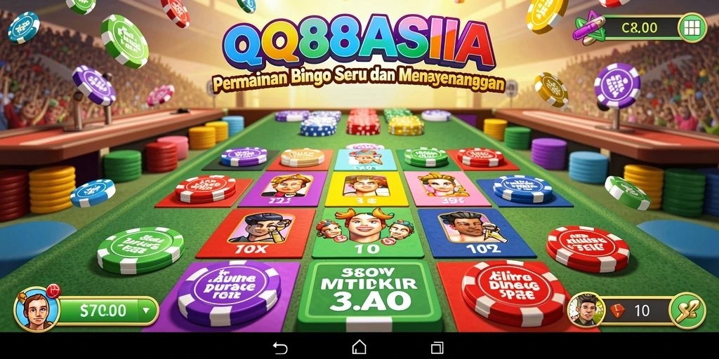 Screenshot gameplay Bingo QQ88ASIA yang menarik dan interaktif.