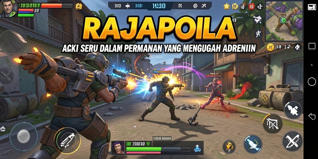 Tampilan mendebarkan dari gameplay RAJAPOLA yang penuh aksi.