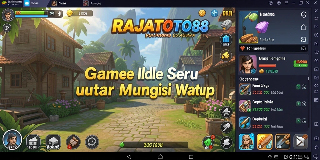 Tangkapan layar gameplay RAJATOTO88 menampilkan kemajuan Idle yang mengasyikkan.