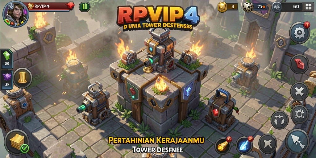 Tampilan gameplay RPVIP4 yang mendebarkan dalam aksi Tower Defense.