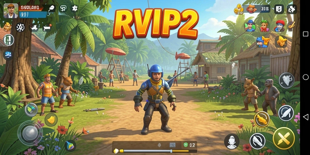 Tampilan gameplay <strong>RVIP2</strong> dengan karakter dan lingkungan yang hidup.