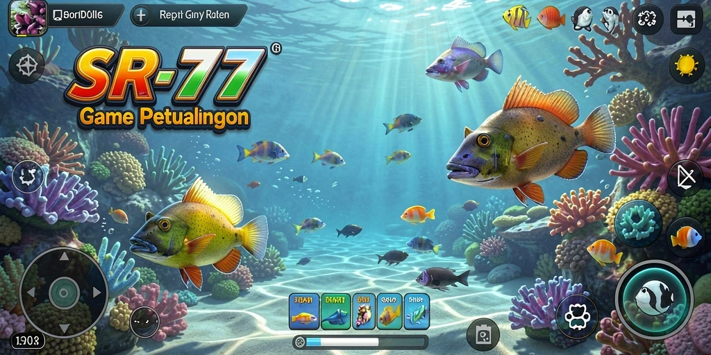 Screenshot gameplay SR777 menampilkan momen seru saat menangkap ikan.