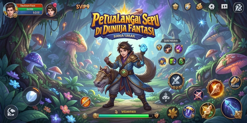 Screenshot gameplay SVIP9 menampilkan petualangan yang menakjubkan di dunia fantasi.