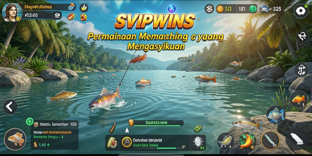 Tampilan menarik dari gameplay SVIPWINS saat menangkap ikan.
