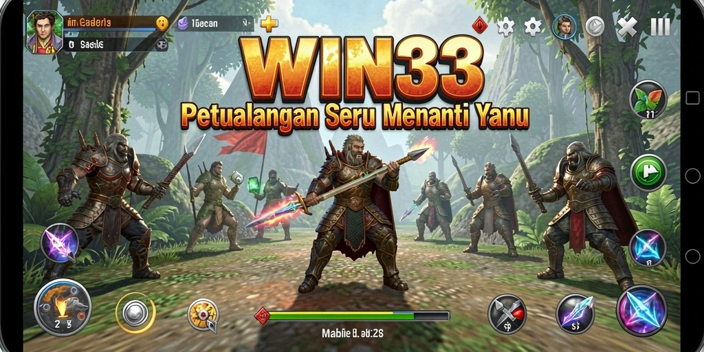 Tangkapan layar menunjukkan aksi mendebarkan di dunia petualangan WIN33.